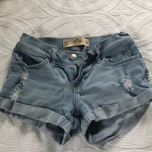 Light blue jean shorts